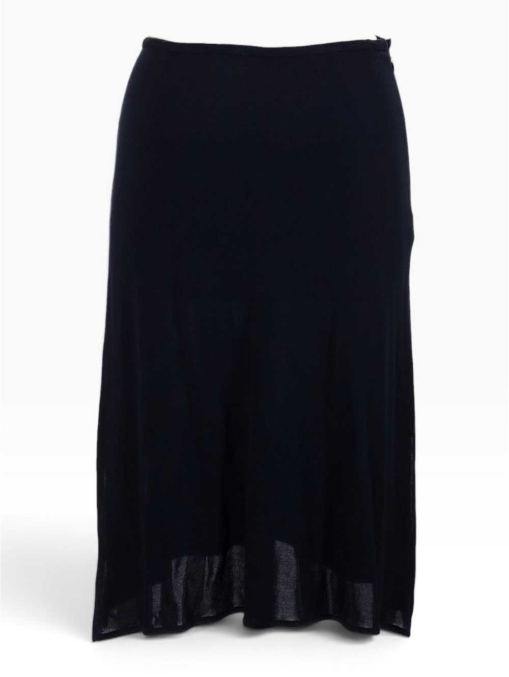 Archival Y2K Yigal Azrouël Black Rayon Midi Slip Skirt  USA Made- Size 2